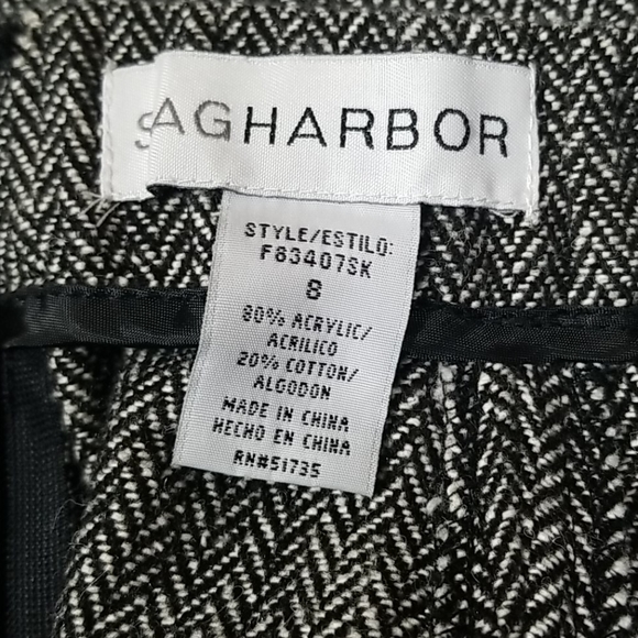 🌲Sagharbor pleated skirt black and white size 8 - Picture 6 of 6